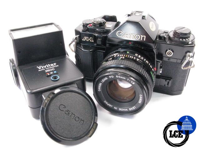 Canon A-1 + 50mm f1.8 FD lens + Vivitar 2800 flash